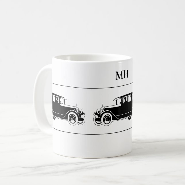 Taza De Café Viñeta de Anique Carros Personalizados blancos neg (Anverso izquierdo)