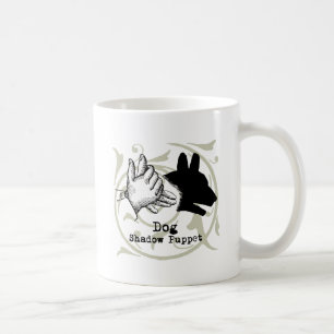 Taza De Café Viñeta de los juegos de la sombra de las marioneta