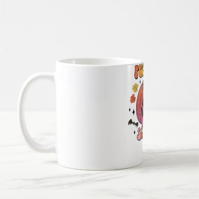Taza De Café Viñeta de perro canino con problemas retro 70 s 80 (Izquierda)