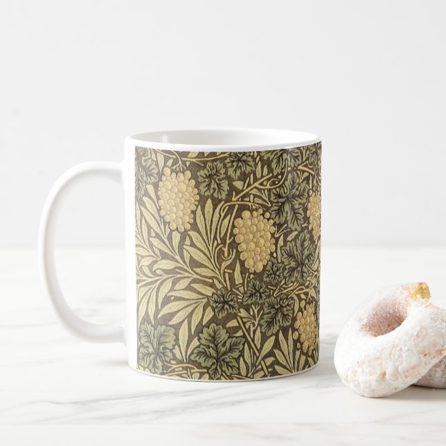 Taza De Café Viñeta de William Morris, patrones textiles de épo (Con donut)