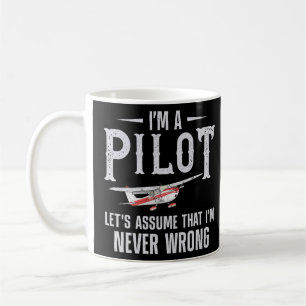 Taza De Café Viñeta piloto de avión Soy piloto asumamos que