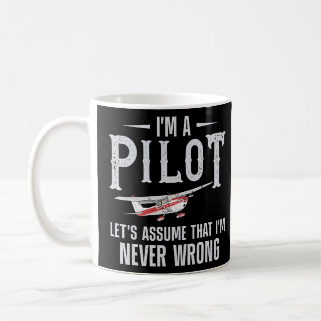 Taza De Café Viñeta piloto de avión Soy piloto asumamos que (Izquierda)