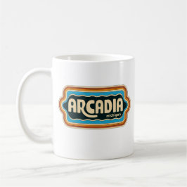 Taza De Café Viñeta Retro Michigan de la Arcadia 70