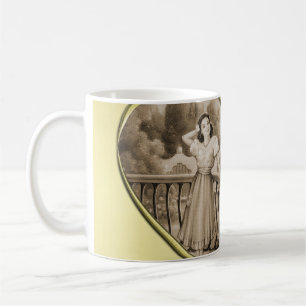 Taza De Café Viñeta Romance, hombre y mujer, oro