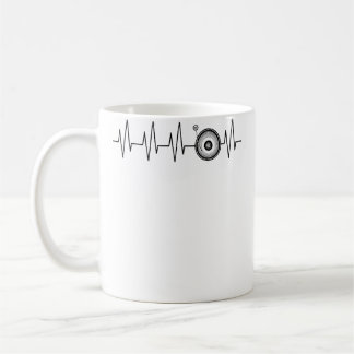 Taza De Café Vinilo Dj Latido Divertido Ekg Discoero