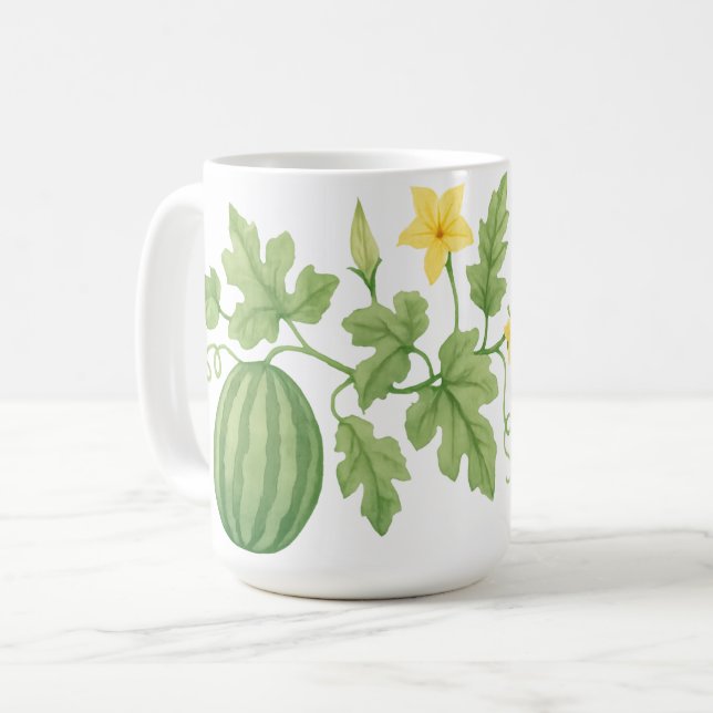 Taza De Café Vino de sandía con flores (Anverso izquierdo)