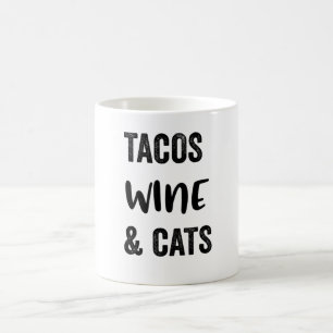 Taza De Café Vino De Tacos Y Gatos