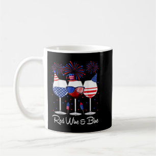 Taza De Café Vino Rojo y Azul 4 de julio Vino Rojo Azul Blanco