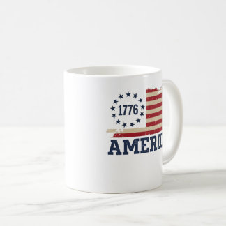 Taza De Café Vintage 1776 America Distressed Flag