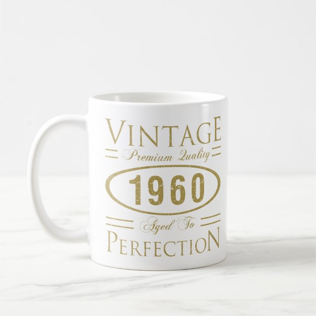Taza De Café Vintage 1960 Calidad Premium de cumpleaños 60 (Izquierda)