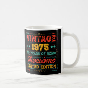 Taza De Café Vintage 1975 Hecho en 1975 50º cumpleaños 50 años