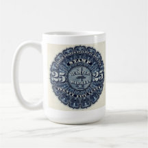 Vintage 25c Beer Revenue Stamp Mug