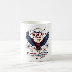 Taza De Café Vintage 4 de julio Mug - Águila y fuegos artificia