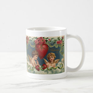 Taza De Café Vintage ángeles El día de San Valentín victorianos