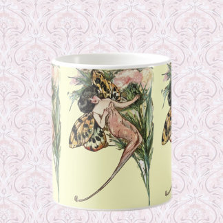 Taza De Café Vintage Art Nouveau Butterfly