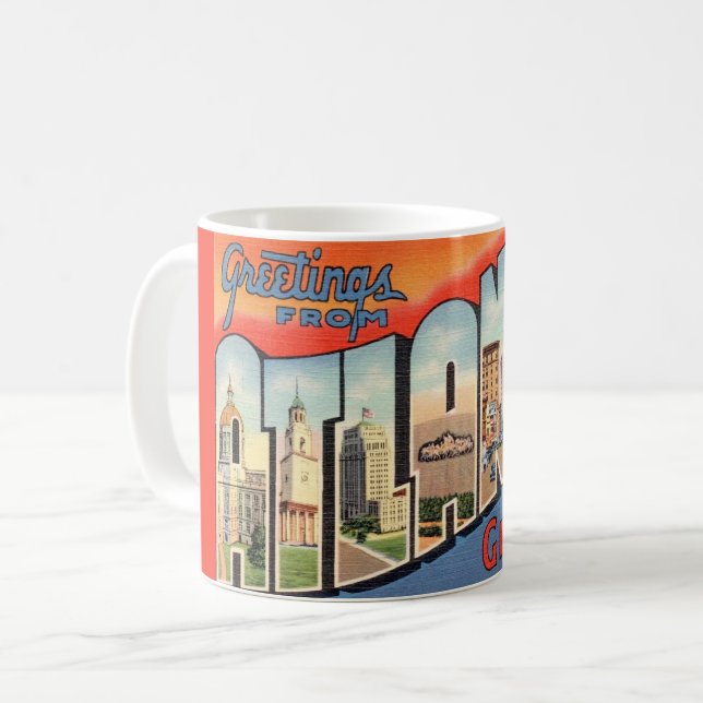 Taza De Café Vintage Atlanta GA Mug (Anverso izquierdo)
