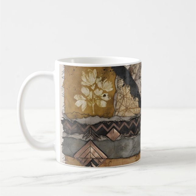 Taza De Café Vintage Boho Abstract Mug (Izquierda)