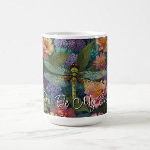 Taza De Café Vintage boho chic floral jardín libélula pastel 