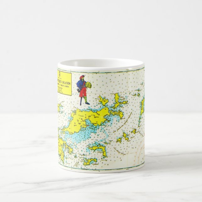 Taza De Café Vintage British Virgin Islands Mug (Centro)