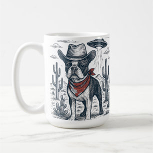 Taza De Café vintage bulldog francés vintage alien occidental