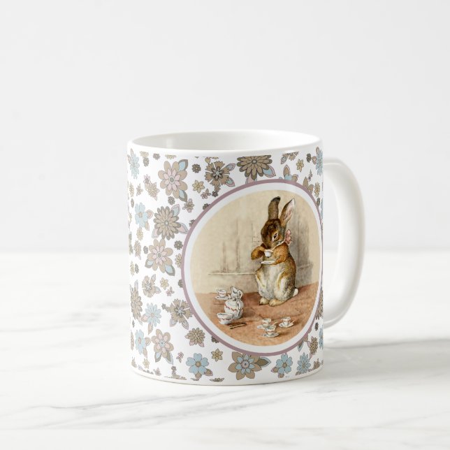 Taza De Café Vintage Bunny Easter Gift Mugs (Anverso derecho)