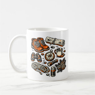 Taza de café Vintage Camping Essentials Outd ret