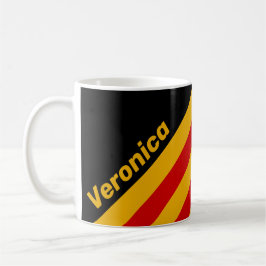 Taza De Café Vintage Capital City Stripes with Name