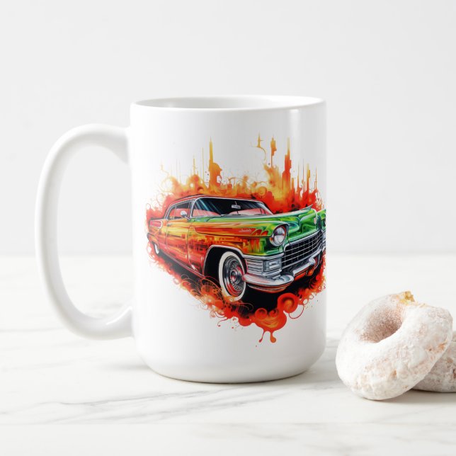 Taza De Café Vintage Car Coffee Mug (Con donut)