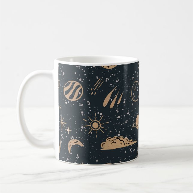 Taza De Café Vintage Celestial Space Pattern (Izquierda)