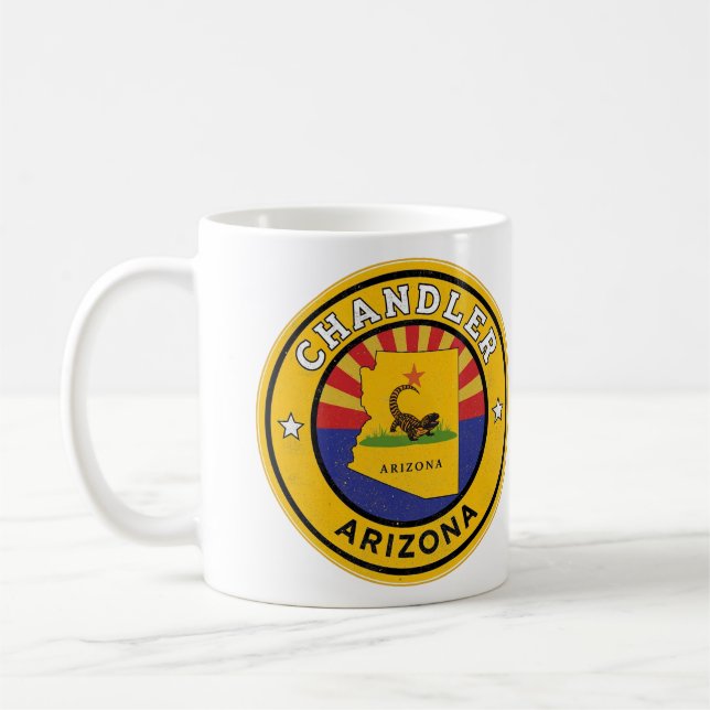 Taza De Café Vintage Chandler City, Arizona gifts (Izquierda)