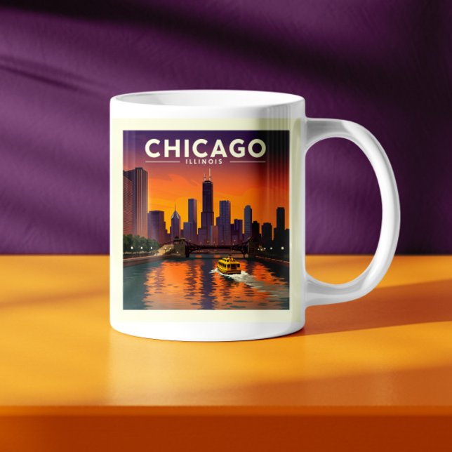 Taza De Café Vintage Chicago Illinois (Subido por el creador)