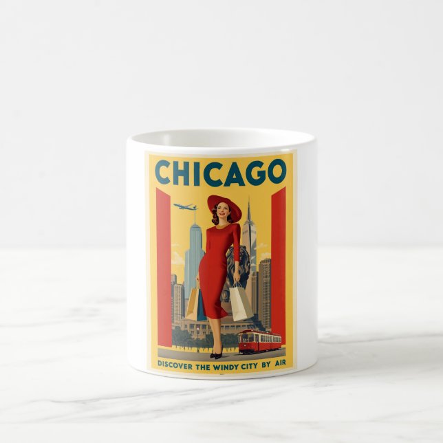 Taza De Café Vintage Chicago Travel Windy City (Centro)