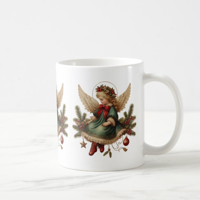 Taza De Café Vintage Christmas Angel Coffee Mug (Derecha)