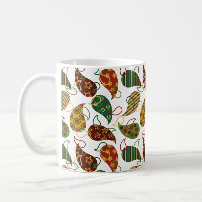 Taza De Café Vintage Christmas Larger Paisley (Izquierda)