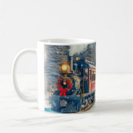 Taza De Café Vintage Christmas Train con Wreath