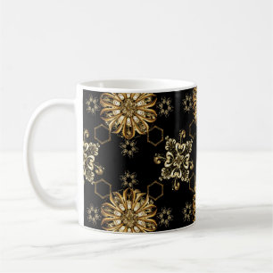 Taza De Café Vintage clásico: Golden Oriental Seamless.