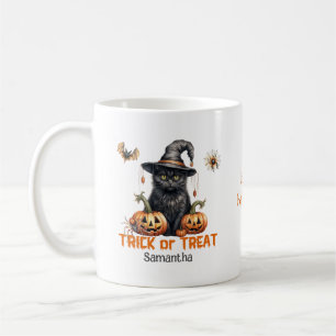 Taza De Café Vintage clásico tradicional gato negro de Hallowee