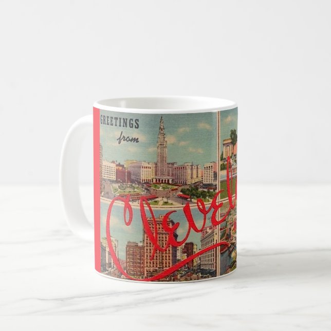 Taza de café Vintage Cleveland Greetings (Anverso izquierdo)