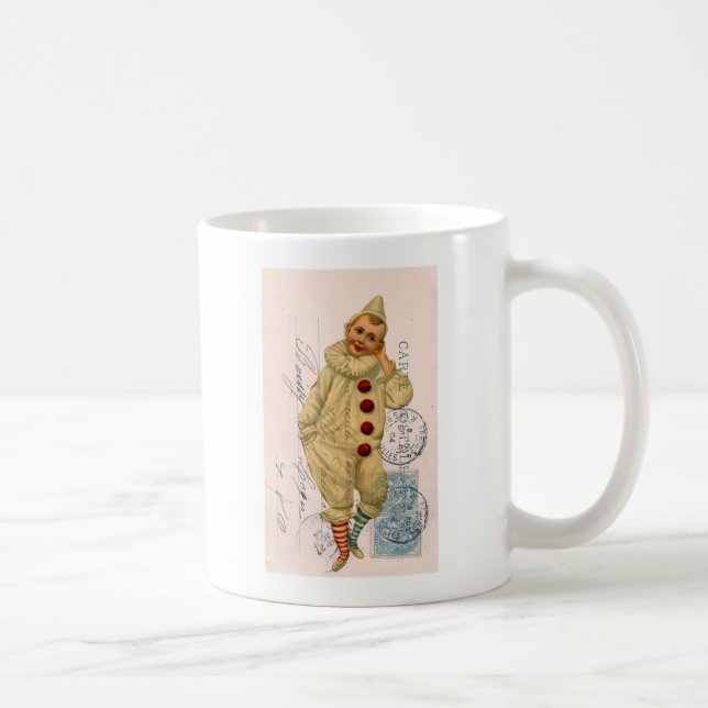 Taza De Café Vintage Clown Postcard Digital Art (Derecha)