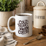 Taza De Café Vintage Cold Heart Warm Coffee<br><div class="desc">Designed with a rustic, well-loved look, this piece features distressed details and classic typography that feel right at home in farmhouse, country, or cozy kitchen décor. Whether displayed in your coffee nook, kitchen, or dining area, it serves as a daily reminder to slow down, sip, and savor the moment. Perfect...</div>