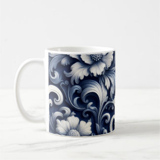 Taza de café vintage con estampado floral y cambio