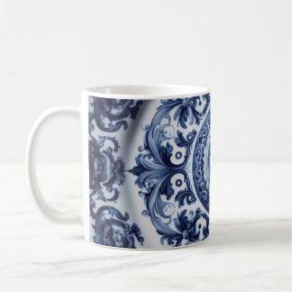 Taza de café vintage con estampado floral y cambio