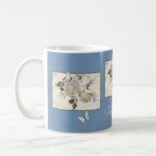 Taza De Café Vintage con mariposas, personalizado