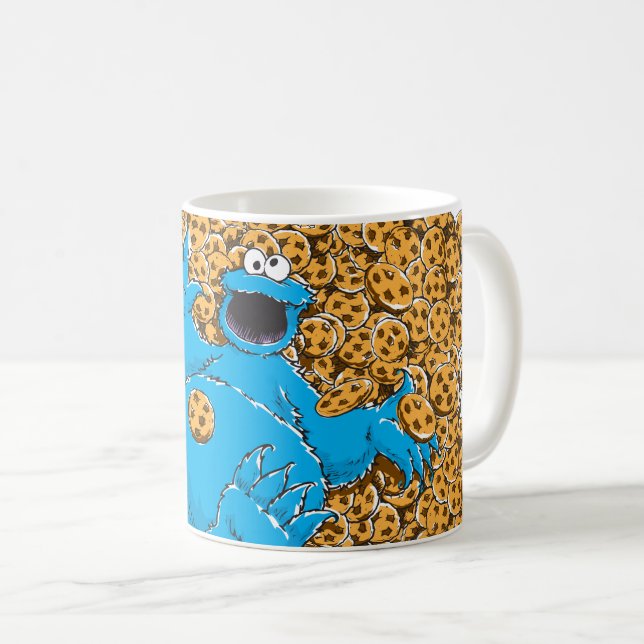Taza De Café Vintage Cookie Monster and Cookies (Anverso derecho)