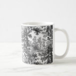 Taza De Café Vintage Cottage Landscape Toile-Black & White<br><div class="desc">Clásico paisaje vintage de estilo toile de jouy con una casa de campo rústica y un puente en un claro enmarcado por un bosque de árboles en tonos negros y grises sobre fondo blanco. El patrón no tiene fisuras y puede ampliarse o reducirse.</div>