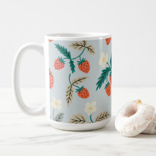 Taza De Café Vintage Cottagecore Strawberry Pattern