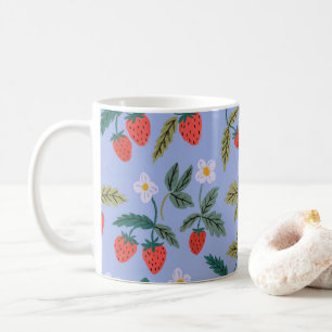 Taza De Café Vintage Cottagecore Strawberry Pattern