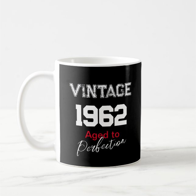 Taza De Café Vintage de 1962, feliz cumpleaños de la perfección (Izquierda)