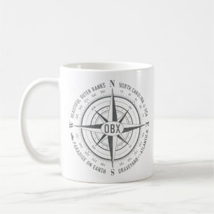 Taza De Café Vintage de aguas termales de la brújula náutica OB