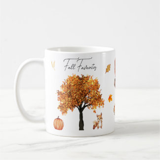 Taza De Café Vintage de color de agua de favoritos de otoño